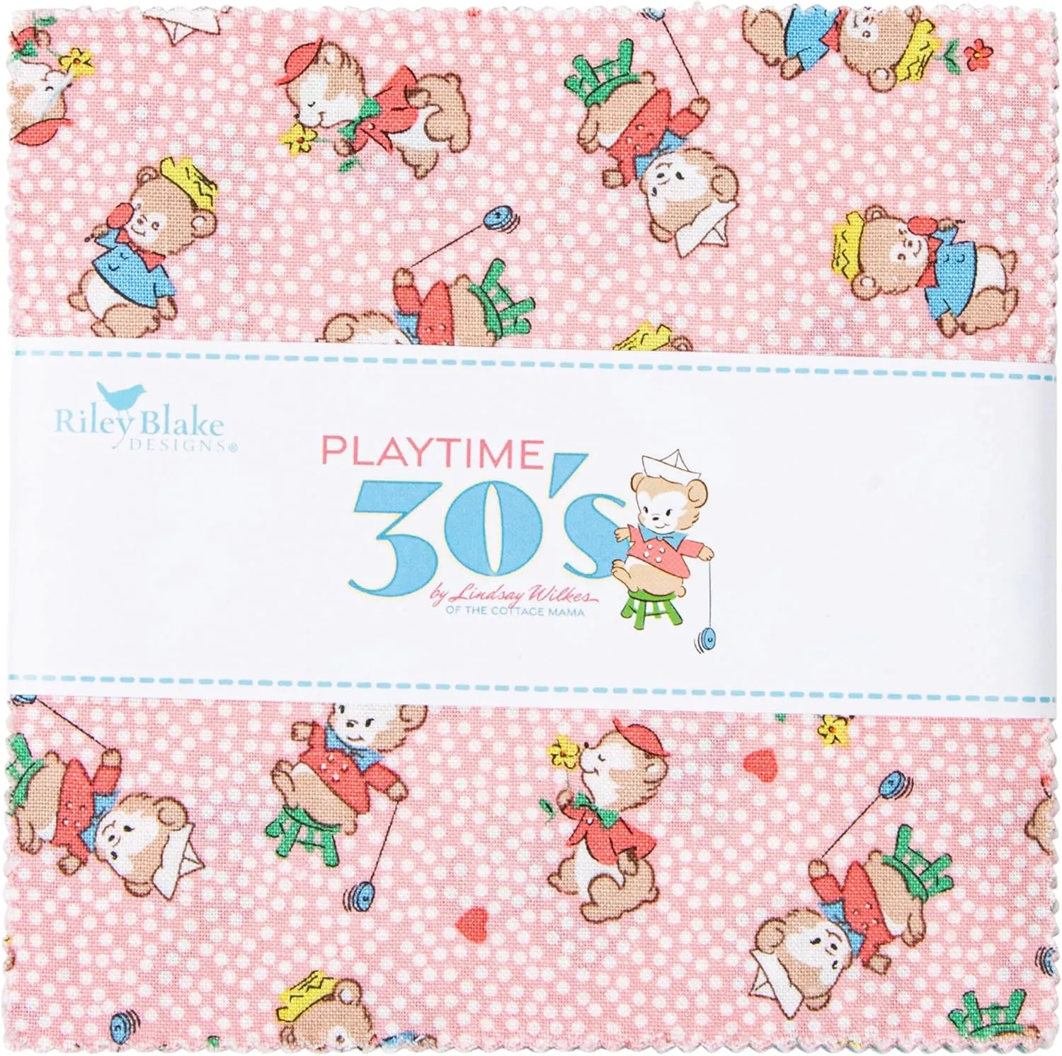Playtime 30's Riley Blake 5-inch Stacker, 42 Precut Fabric Quilt Squares by Lindsay Wilkes