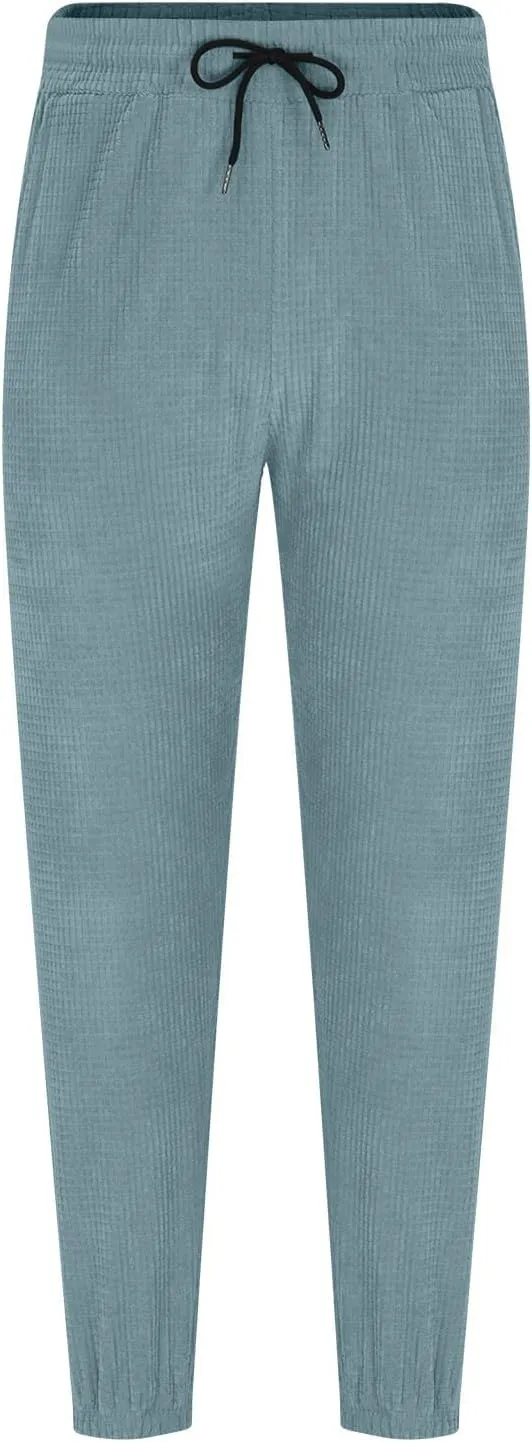 Plus Size Hiking Pants Men Loose Casual Pants Track Joggers Pants Straight Leg Elastic Waist Pants Autumn Pants