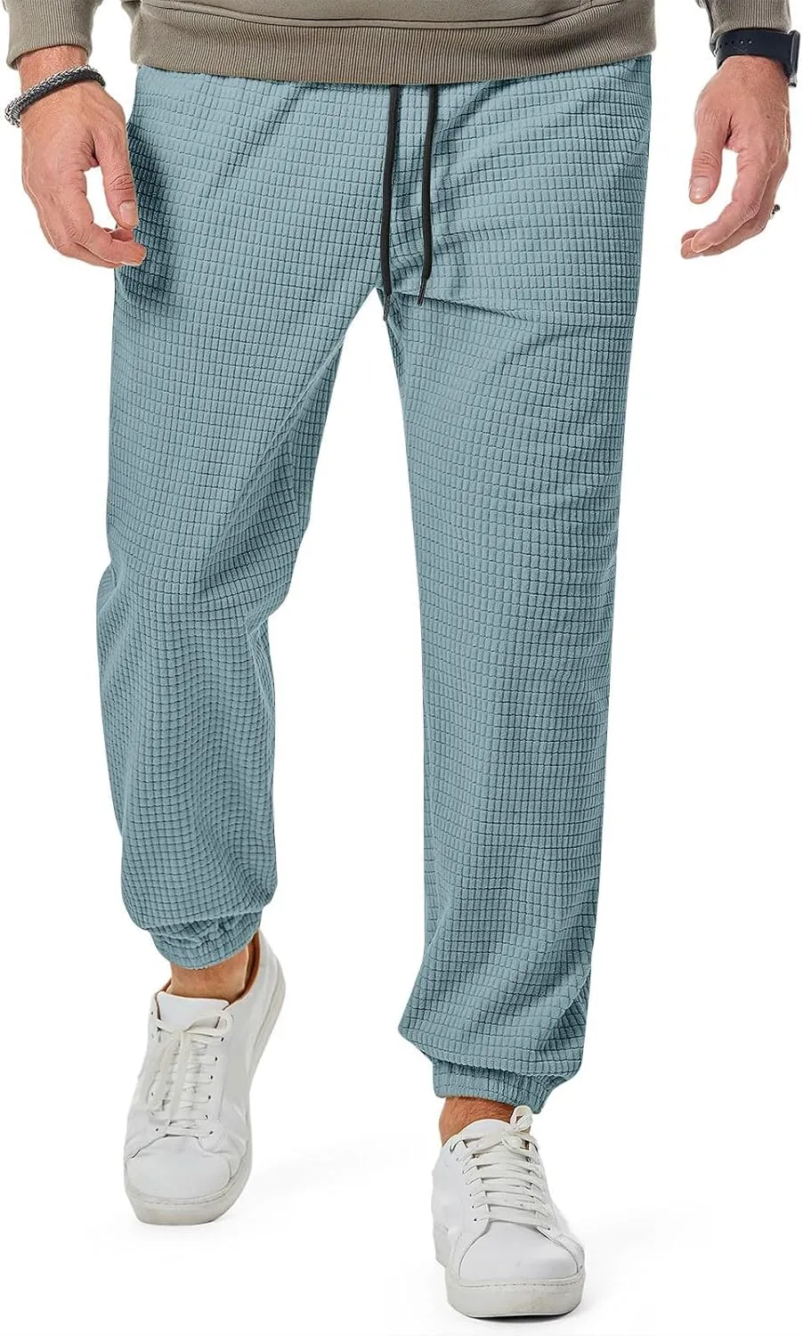 Plus Size Hiking Pants Men Loose Casual Pants Track Joggers Pants Straight Leg Elastic Waist Pants Autumn Pants