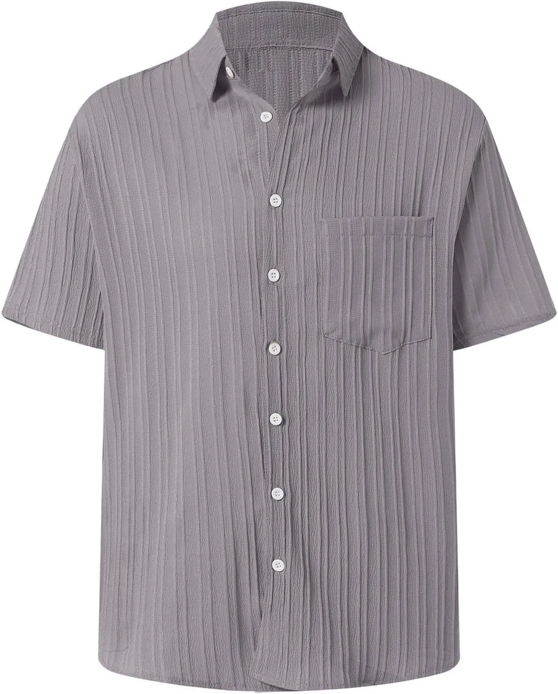 Polo Shirts for Men Mens Summer Textured Shirts Short Sleeve Casual Button Down Shirt Beach Vacation Tops Golf Shirt