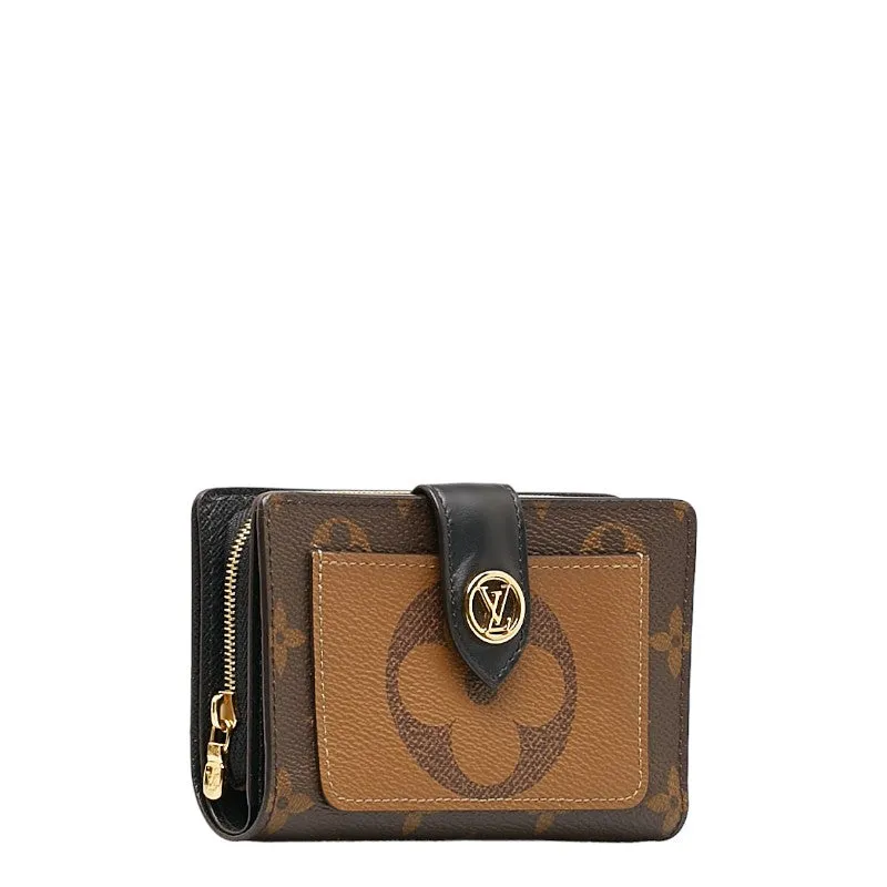 Portfolio Juliet Louis Double Brown PVC Louis Leather Reverse Vuitton Wallet Monogram Folded Giant Premium-grade Short-term offer M69432  Vuitton Marlon