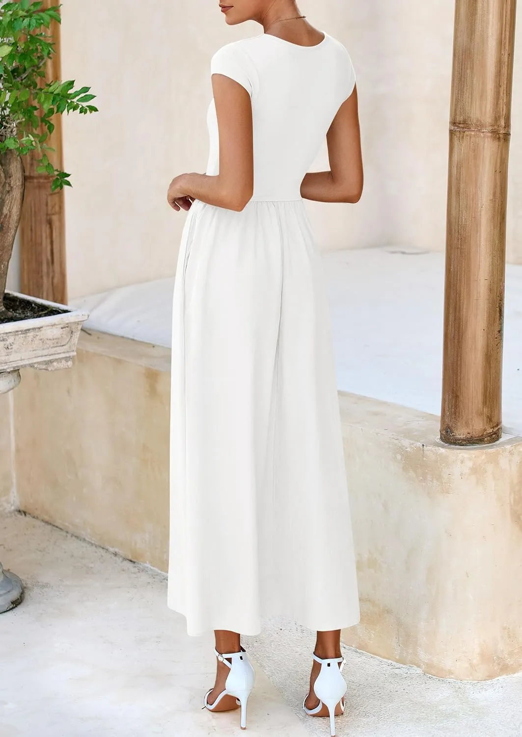 PRETTYGARDEN Women's 2025 Summer Casual Long Dresses Cap Sleeve Patchwork A Line Flowy Modest Elegant Homecoming Maxi Dress