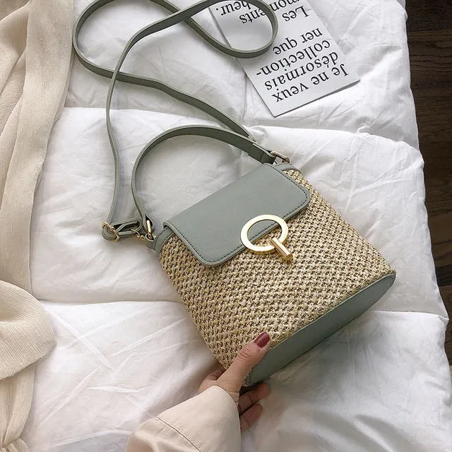 Protected Bucket Summer Women Crossbody 2019 Lady Messenger Travel Female Purses Practical design Straw Shoulder Bag Bags Small Handbags For Bags and