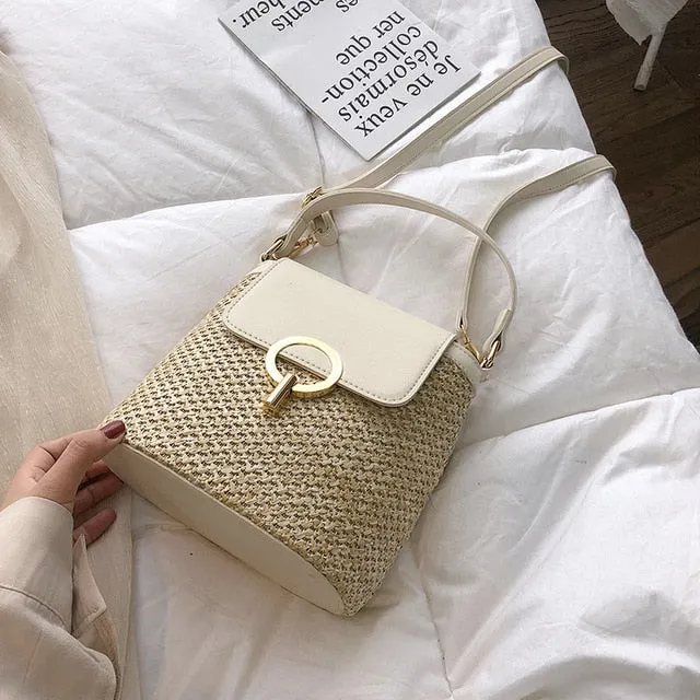 Protected Bucket Summer Women Crossbody 2019 Lady Messenger Travel Female Purses Practical design Straw Shoulder Bag Bags Small Handbags For Bags and
