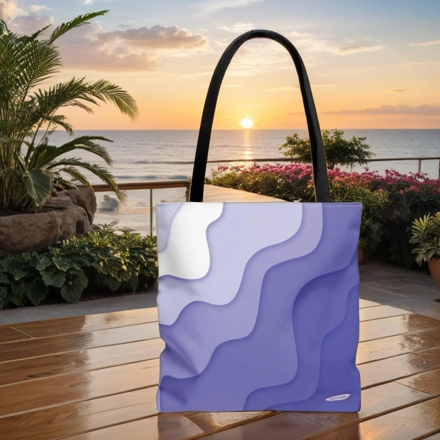 Purple Wave Tote Bag, Great for travel with plenty of room for your things, tote bags are stylish and durable