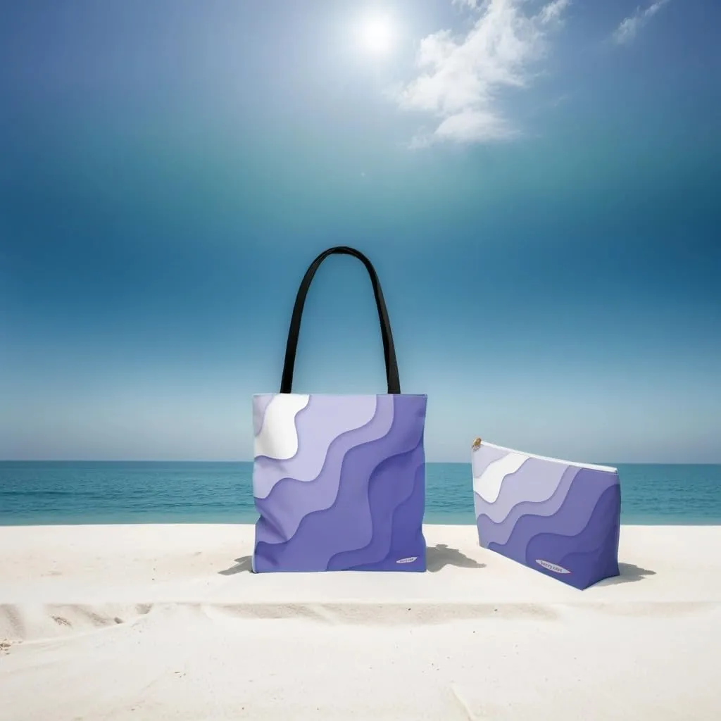 Purple Wave Tote Bag, Great for travel with plenty of room for your things, tote bags are stylish and durable