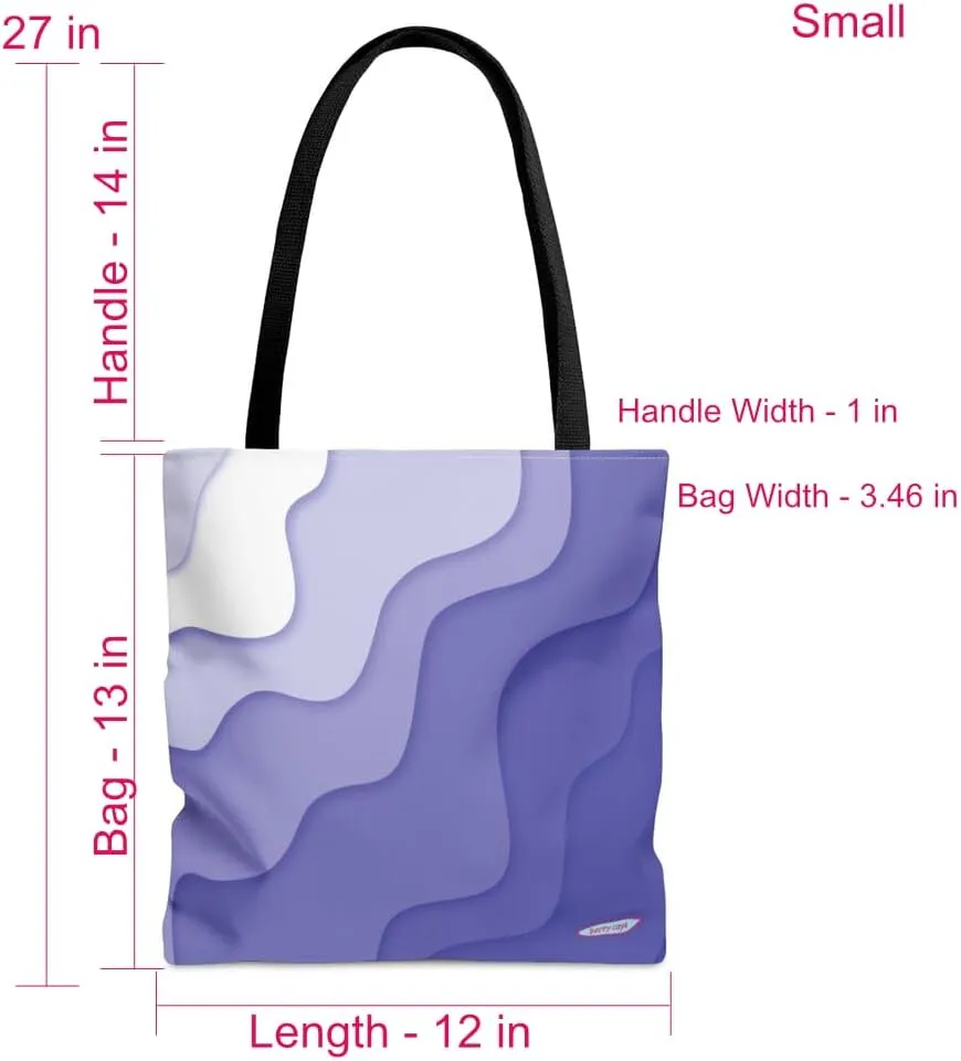 Purple Wave Tote Bag, Great for travel with plenty of room for your things, tote bags are stylish and durable