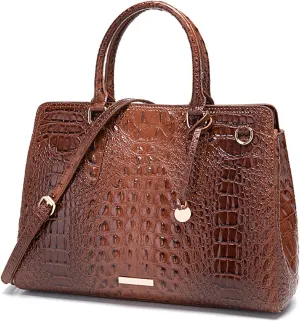 Purse and Handbag for Women Retro PU Leather Crocodile Print Top Handle Satchel Large Capacity Shoulder Crossbody Bags，bag1364OWOISS