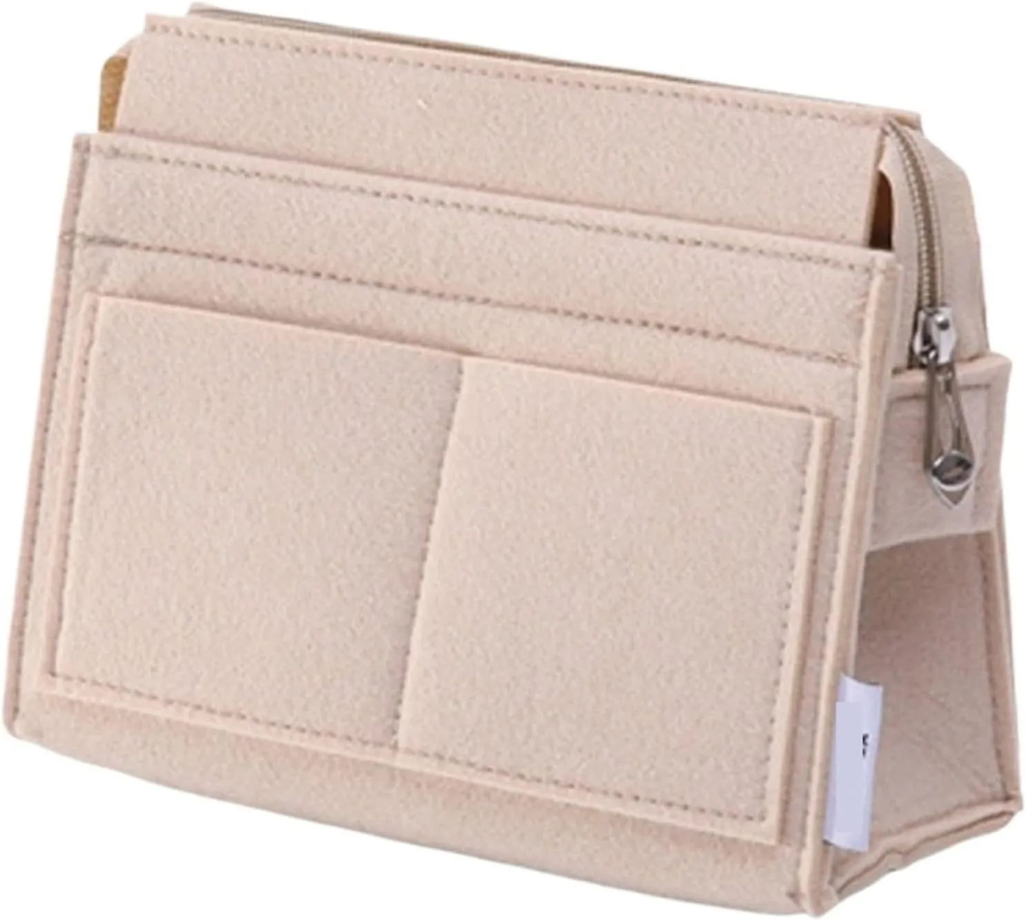 Purse Organizer Insert Purse Organiser Pouch Women's Organizer Handbag Felt Travel Bag Insert Liner(Beige)