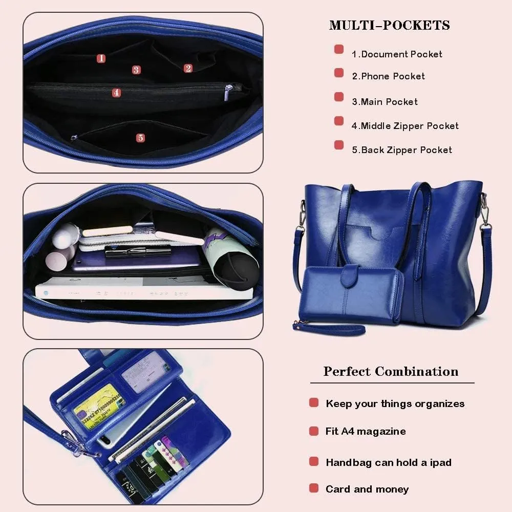Purses and Handbags for Women Large Shoulder Tote Satchel Purse Work Bags with Matching Wallet