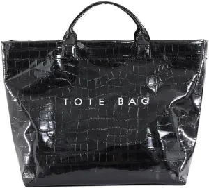 PVC Tote Bag for Women Snake Skin Print Purse Clear Plastic Tote Bag Large Kraft Paper Handbag