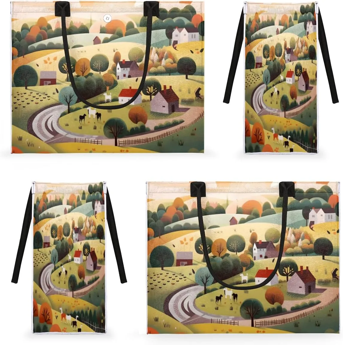 QsirBC Fruits Design Pattern Tote Bag for Women Shoulder Bags with Pockets Handbags Purses Large Totes