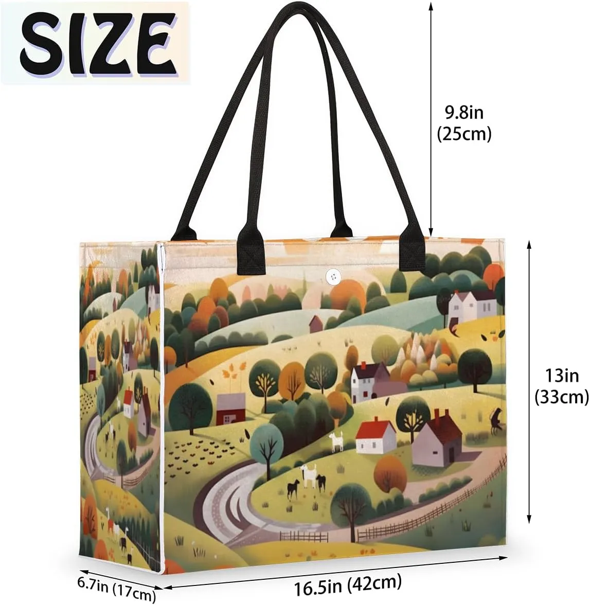 QsirBC Fruits Design Pattern Tote Bag for Women Shoulder Bags with Pockets Handbags Purses Large Totes