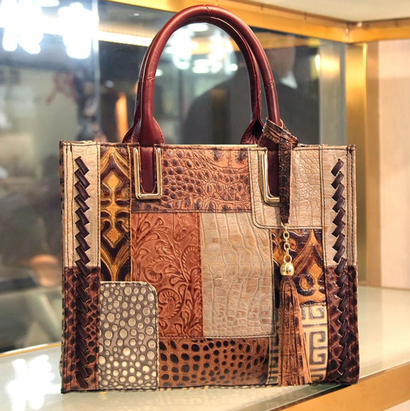 "Arna Lisa" Collection - Legend Genuine Leather Luxury Handbags Women Designer Hand Bag Female Retro Patchwork Totes Crocodile Shoulder/Crossbody Bags