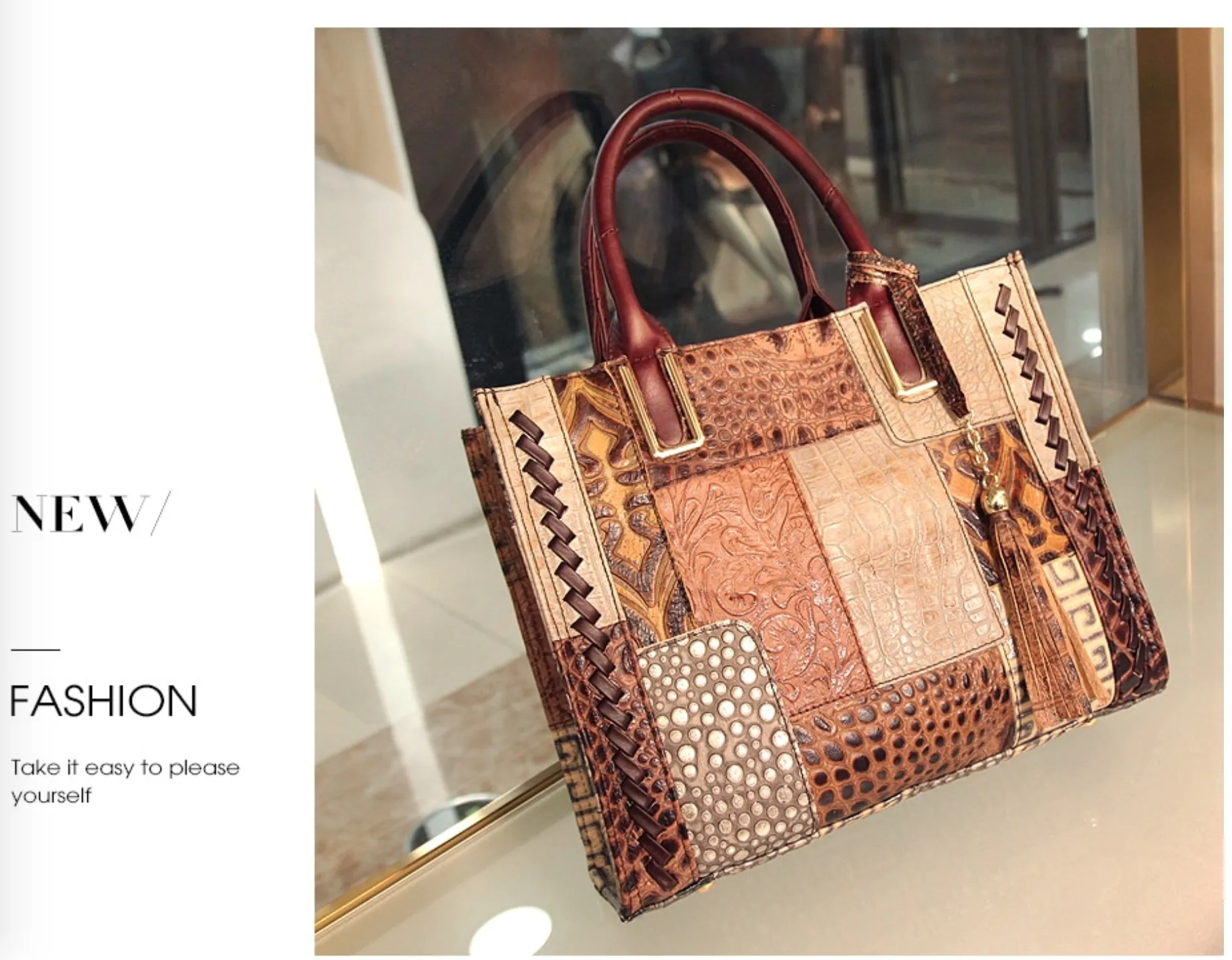 "Arna Lisa" Collection - Legend Genuine Leather Luxury Handbags Women Designer Hand Bag Female Retro Patchwork Totes Crocodile Shoulder/Crossbody Bags