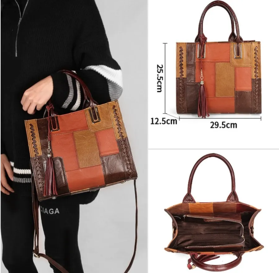 "Arna Lisa" Collection - Legend Genuine Leather Luxury Handbags Women Designer Hand Bag Female Retro Patchwork Totes Crocodile Shoulder/Crossbody Bags