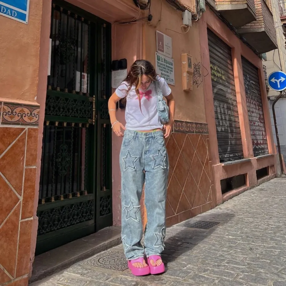 "Urban Star Patchwork Straight Leg" Jeans