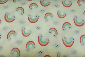 Rainbow On Light Cream Patchwork / Craft Fabric