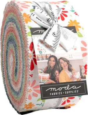 Raspberry Summer Jelly Roll, 40 2.5-inch x 44-inch Precut Fabric Strips by Sherri & Chelsi