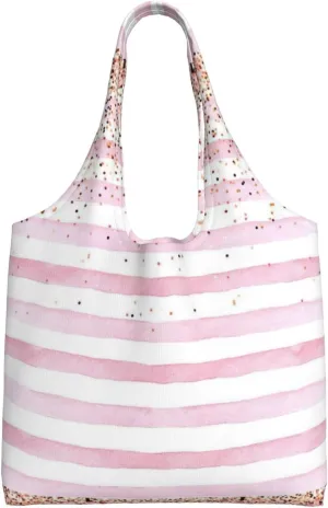 Red Stripe Backdrop Print Classic Soft Grocery Cloth Bag Aesthetic Tote Bag For Beach Travel Shopping