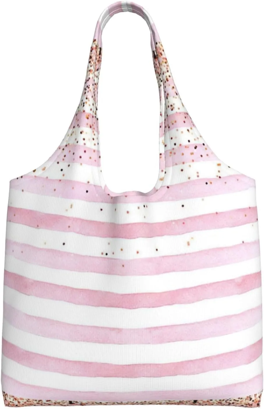 Red Stripe Backdrop Print Classic Soft Grocery Cloth Bag Aesthetic Tote Bag For Beach Travel Shopping