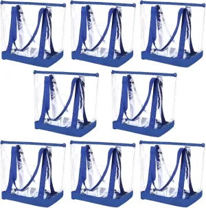 Reginary 8 Pieces Clear Tote Bags Shoulder Handbag Security Approved See Through Bag with Zipper Closure for Travel Work