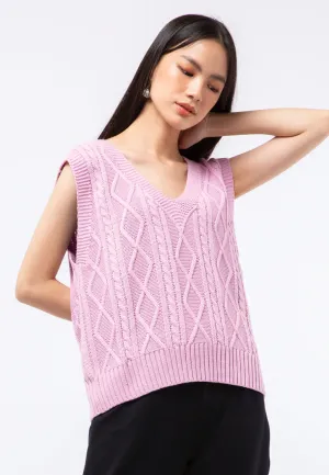 Regular Fit Cable Knit Vest