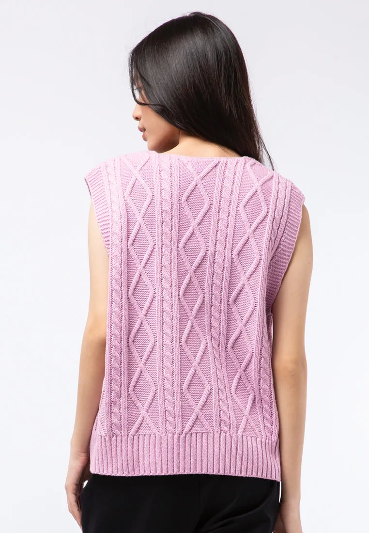 Regular Fit Cable Knit Vest