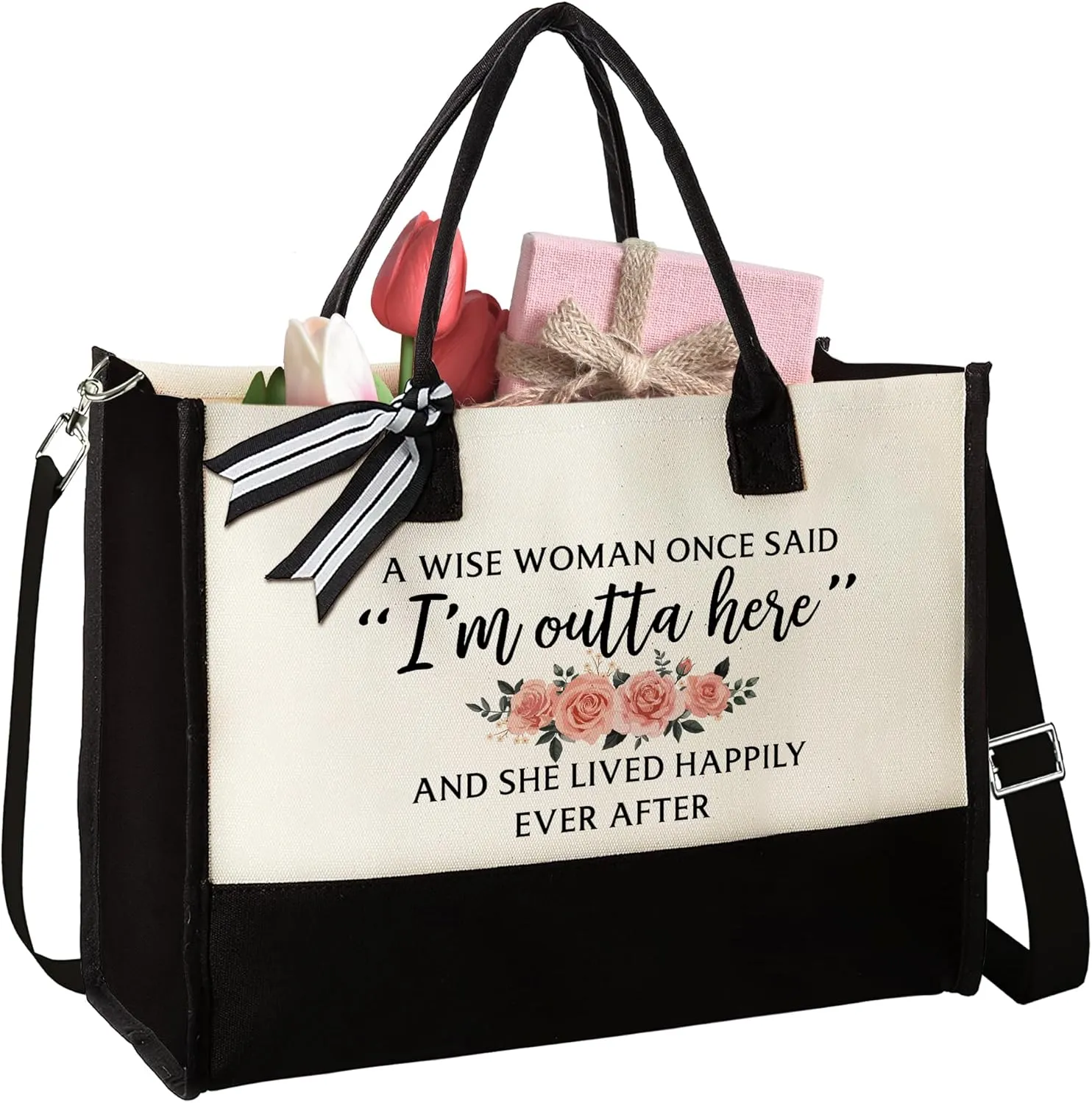 Retirement Gifts for Woman 2025 - Retired Bags for Boss Lady, Manager, Teacher, Nurse, Employee, Friends, Women - Funny Coworker Leaving, Farewell, Going Away, Goodbye Gift Ideas - Tote Bag