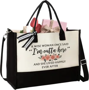 Retirement Gifts for Woman 2025 - Retired Bags for Boss Lady, Manager, Teacher, Nurse, Employee, Friends, Women - Funny Coworker Leaving, Farewell, Going Away, Goodbye Gift Ideas - Tote Bag