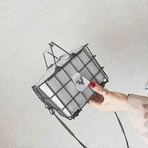 Retro Elegant Deer Head Metal Basket Style Ladies Handbag