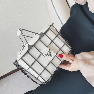 Retro Elegant Deer Head Metal Basket Style Ladies Handbag