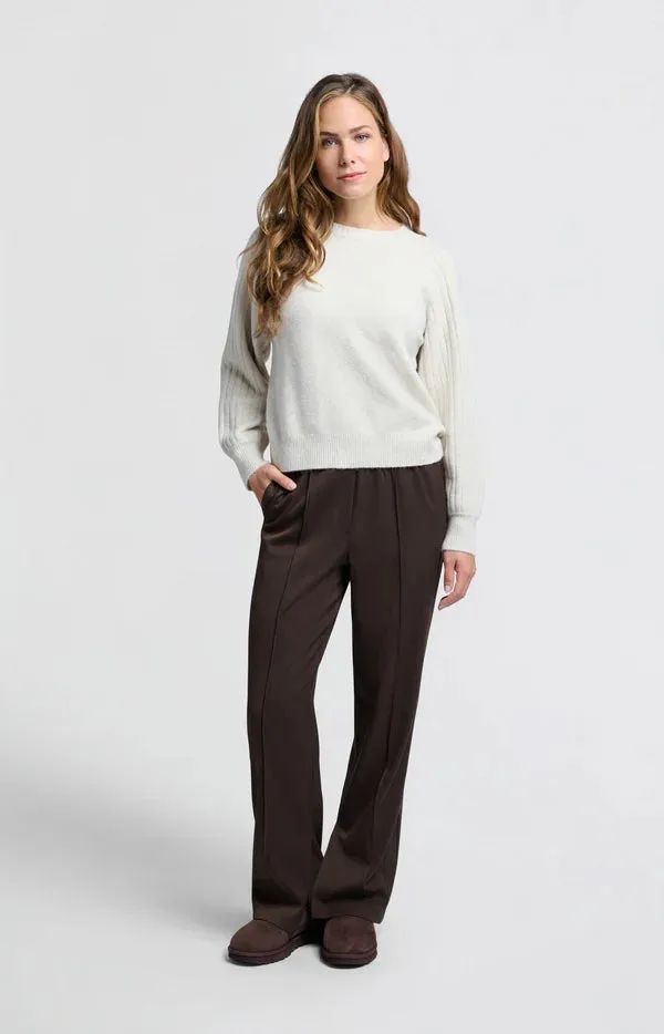 Rib Mix Sweater in Off White