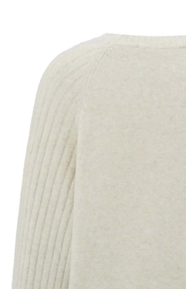 Rib Mix Sweater in Off White