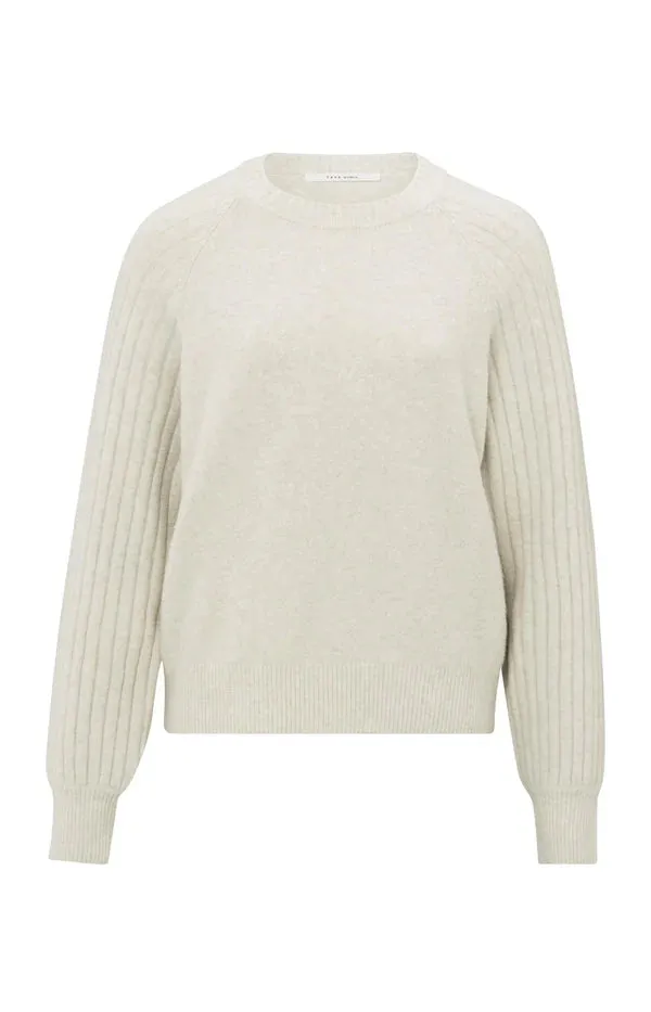 Rib Mix Sweater in Off White