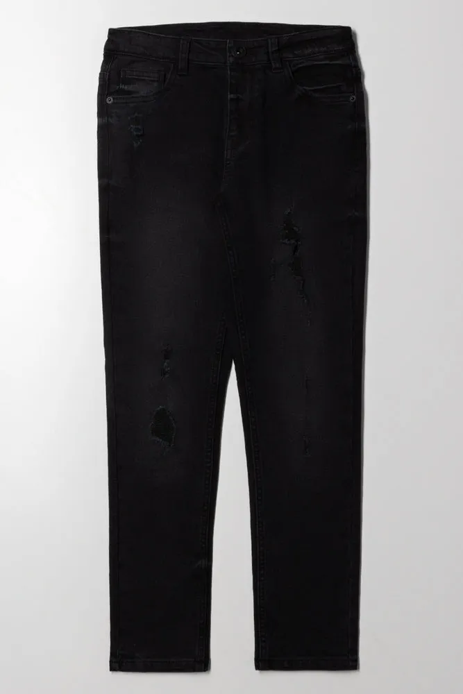 Ripped Denim Jeans Black