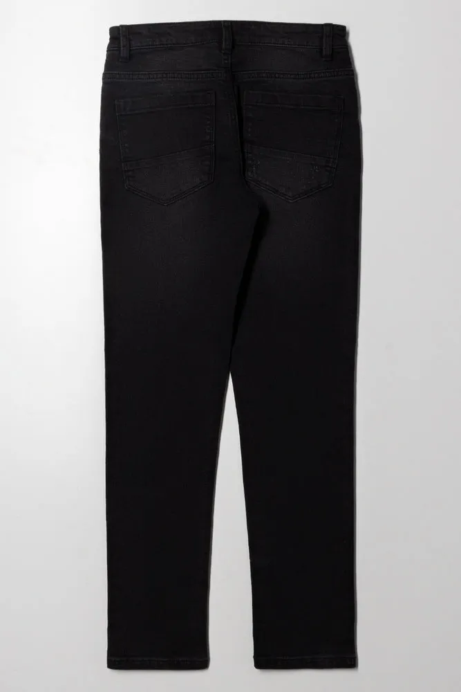 Ripped Denim Jeans Black