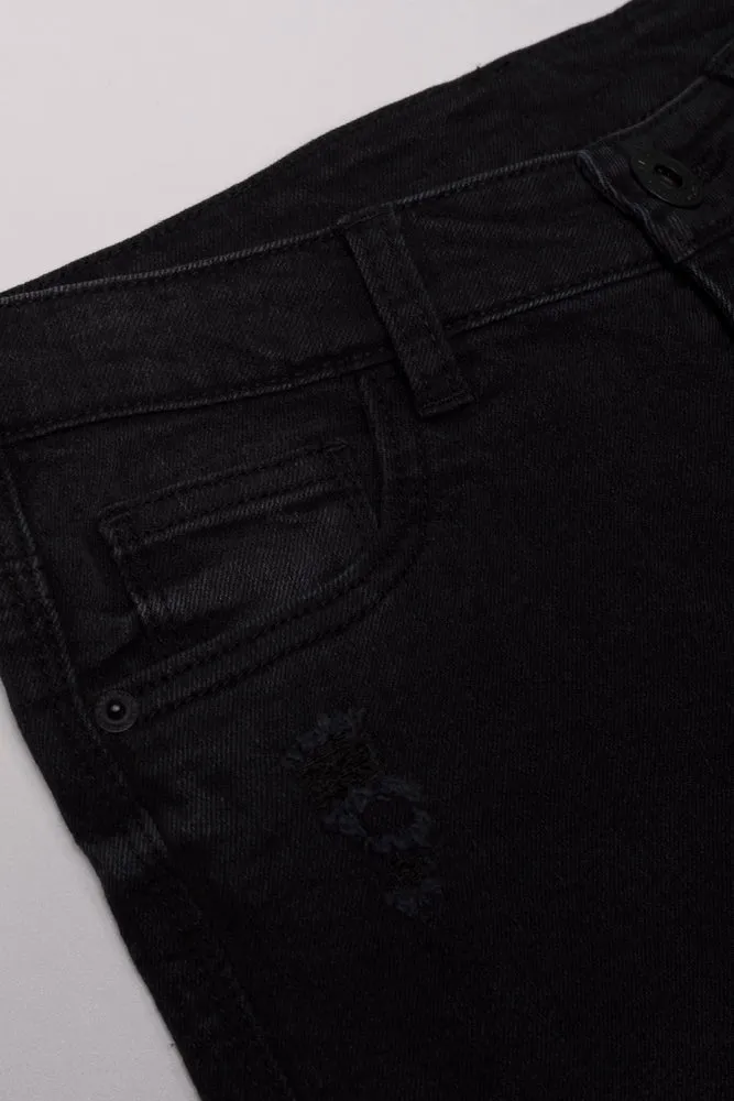 Ripped Denim Jeans Black