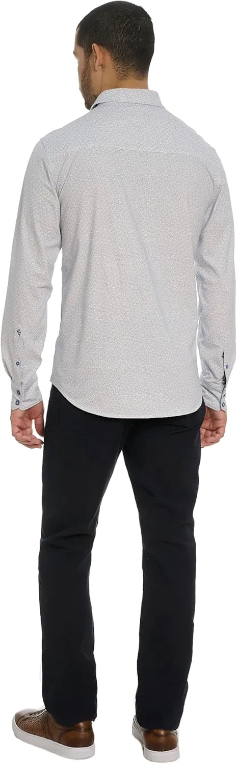 Robert Graham Men's Asterisk Long Sleeve Knit Button Down Shirt