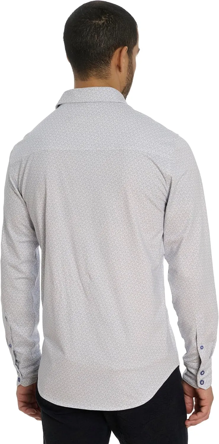 Robert Graham Men's Asterisk Long Sleeve Knit Button Down Shirt