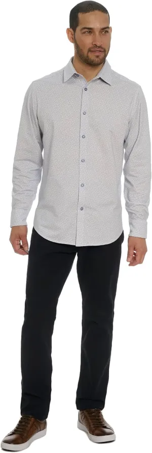 Robert Graham Men's Asterisk Long Sleeve Knit Button Down Shirt