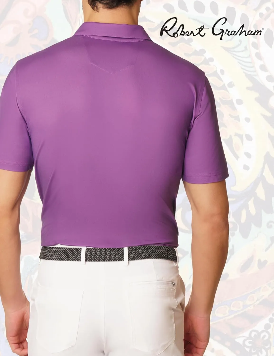 Robert Graham Men's Pedaling Pup Short Sleeve Knit Polo Shirt