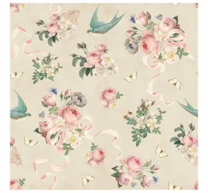 Rose & Violet`s Garden fabric. Parchment
