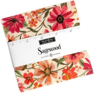 Sagewood Charm Pack by Crystal Manning; 42-5" Precut Fabric Quilt Squares