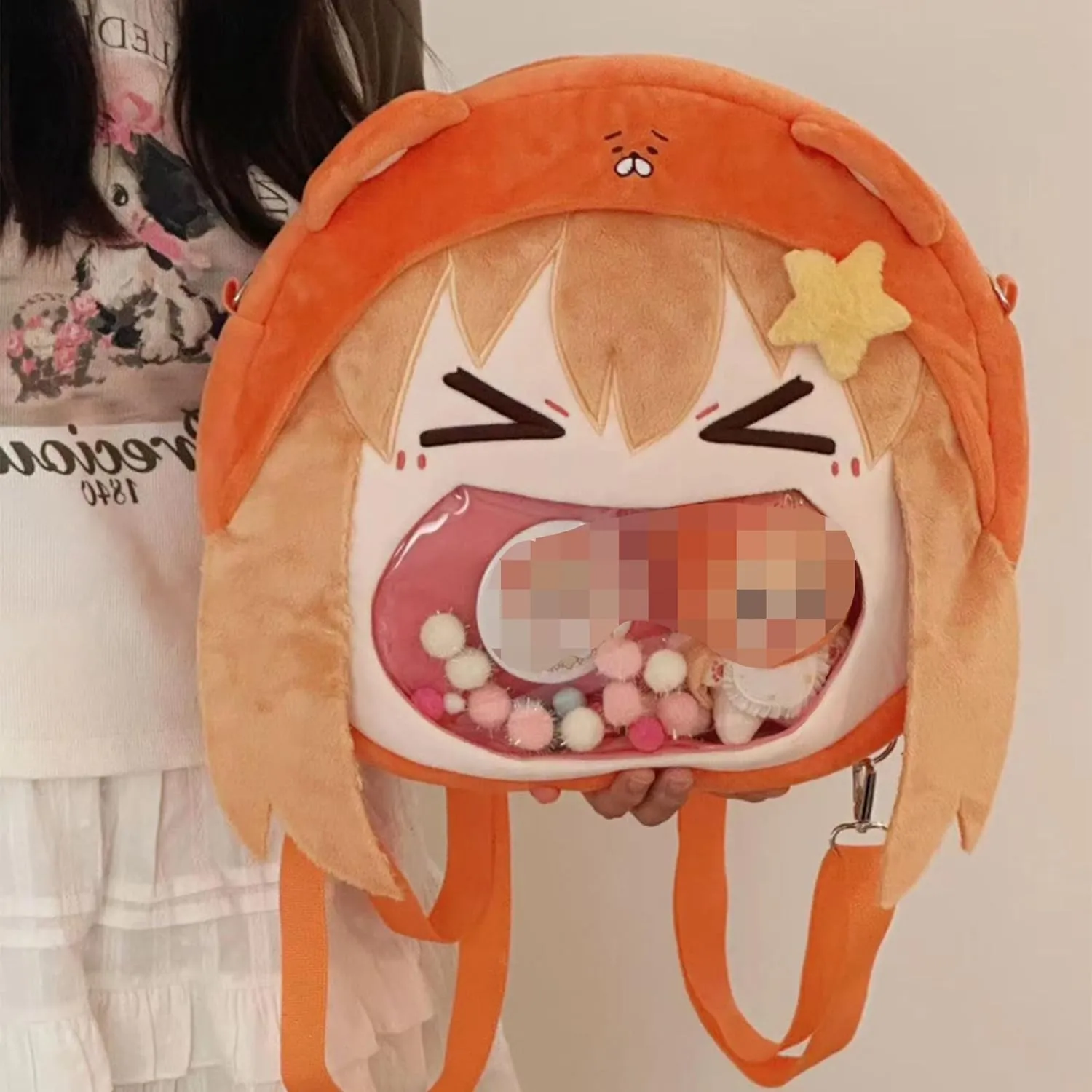 Satoru Gojo Kozume Kenma Anime Ita Bag Kawaii Cute Backpack Messenger Clear Shoulder Bags Pin Display Bag, Doma Umaru, Small