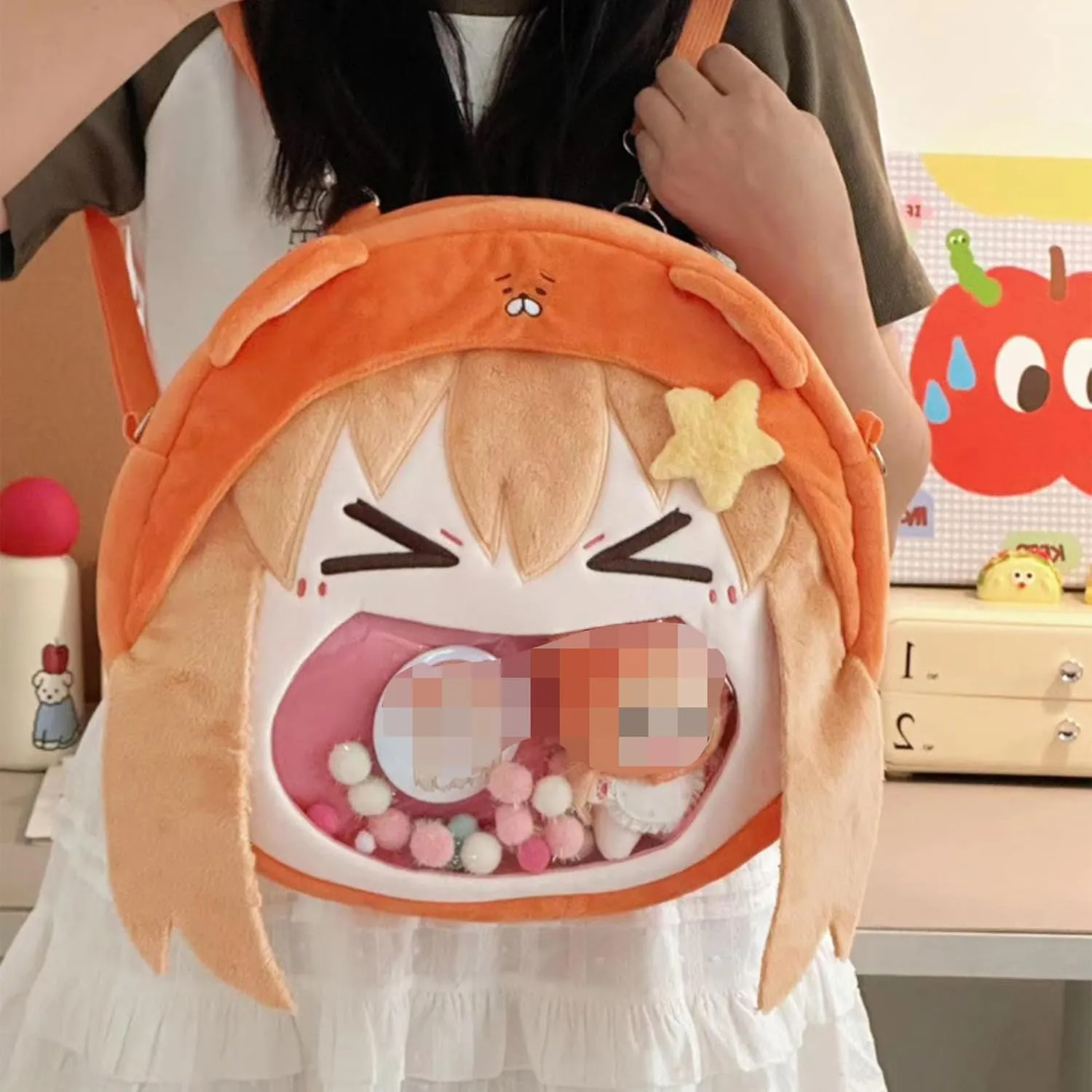 Satoru Gojo Kozume Kenma Anime Ita Bag Kawaii Cute Backpack Messenger Clear Shoulder Bags Pin Display Bag, Doma Umaru, Small
