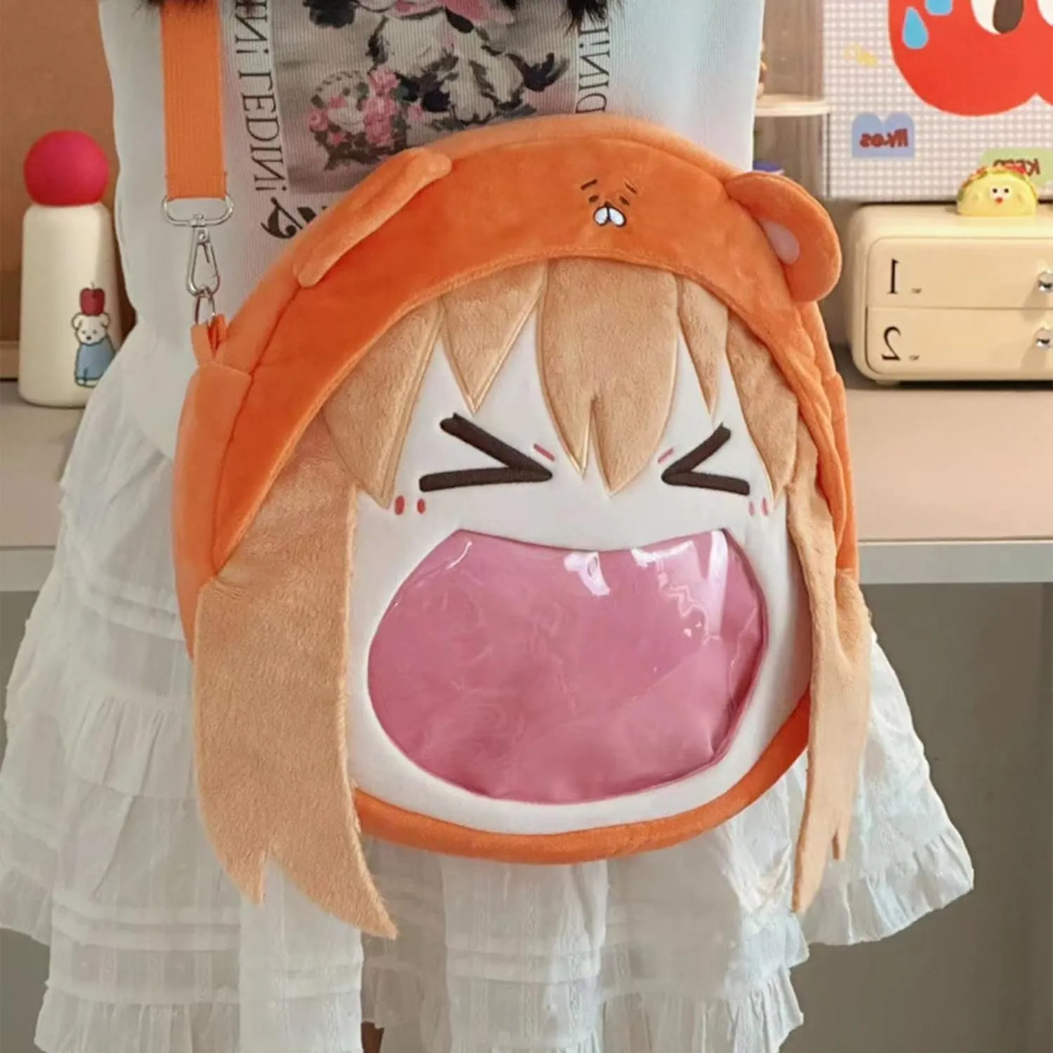 Satoru Gojo Kozume Kenma Anime Ita Bag Kawaii Cute Backpack Messenger Clear Shoulder Bags Pin Display Bag, Doma Umaru, Small