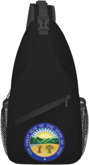 Seal of Ohio Crossbody Bags For Women Men Chest Backpack Gym Shoulder Bag Travel Outdoor Sports Casual Crossbody Bags