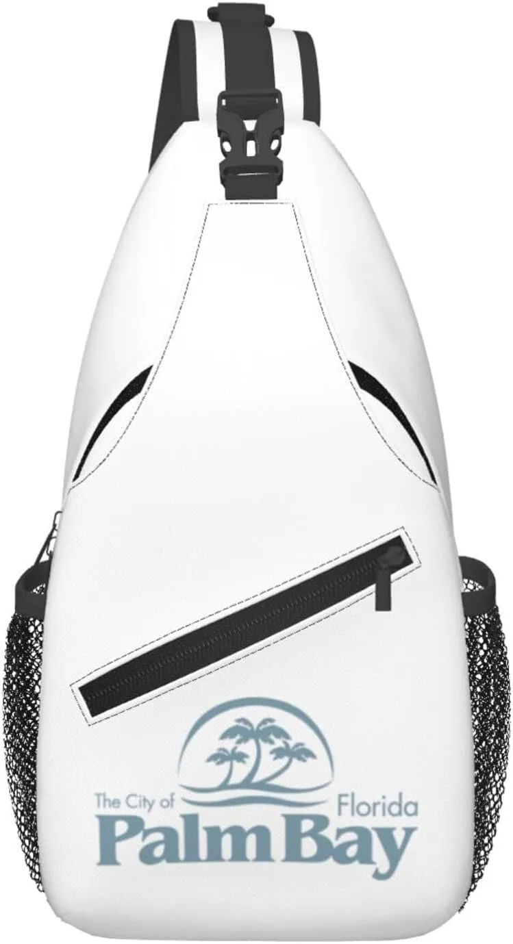 Seal Of Palm Bay, Florida Crossbody Bags For Women Men Chest Backpack Gym Shoulder Bag Travel Outdoor Sports Casual Crossbody Bags
