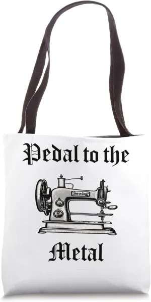 Sewing Pedal to the Metal - Goth Emo Alternative Crafts Tote Bag